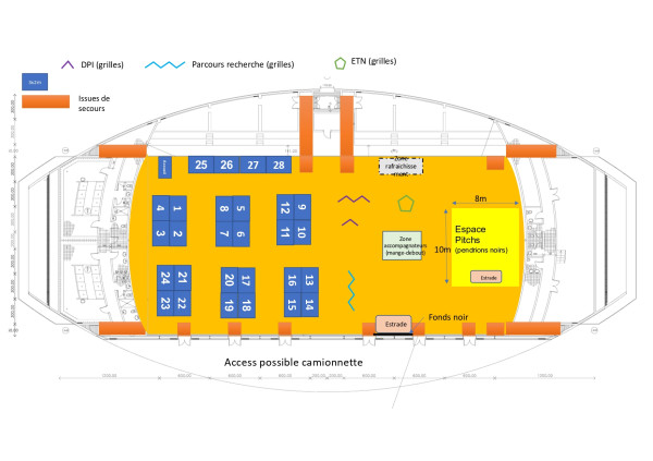 Plan de l'installation générale du salon Entrepreneurs Etudiants