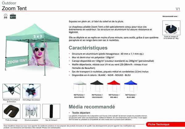 Chapiteau pliable 3X3