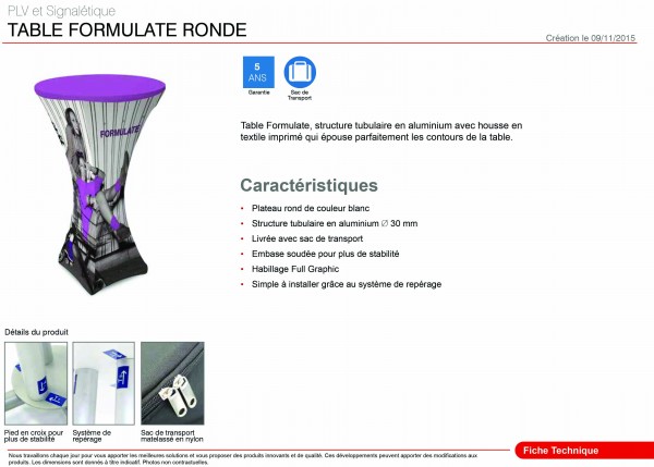 Housse - Table ronde