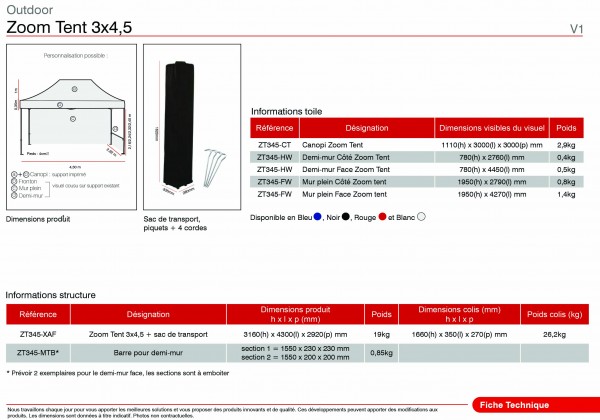 Chapiteau pliable 3X3