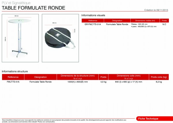 Housse - Table ronde