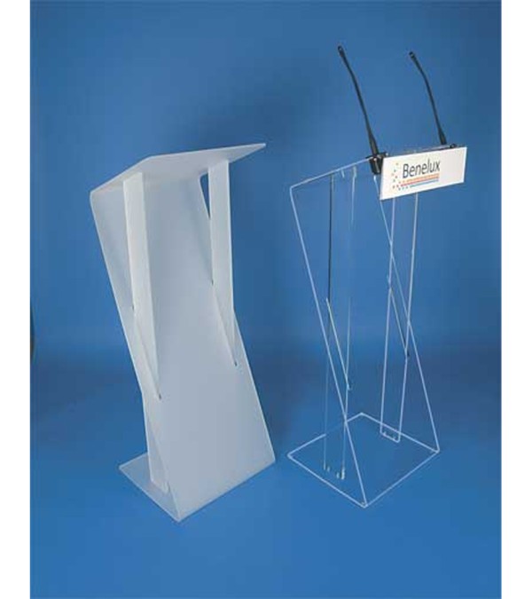 PUPITRE EN Z DÉPOLI SATINÉ (à gauche sur la photo) ou TRANSPARENT