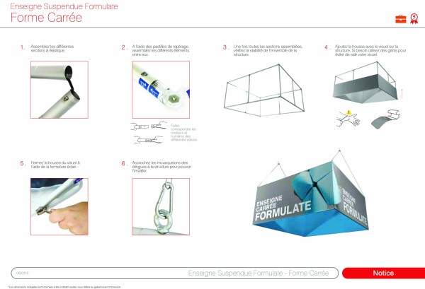 Enseigne textile carrée